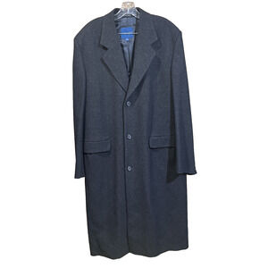 Vintage Towncraft 100% Wool Overcoat Topcoat 44L Dark Gray Mens 44L Old Money